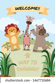 Welcome to the Savannah, Vector, Illustration