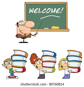 Welcome To School 3. Vector illustration