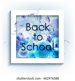 Welcome to School of Arts. Heading into the frame on the background of colorful vector  brush strokes.  Colored grungy spots. Stylized watercolor brush strokes. Hand-drawn design elements.