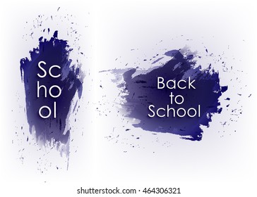 Welcome to School of Arts. Text on the background ink smears. Colored grungy spots. Stylized watercolor brush strokes. Hand-drawn design elements.