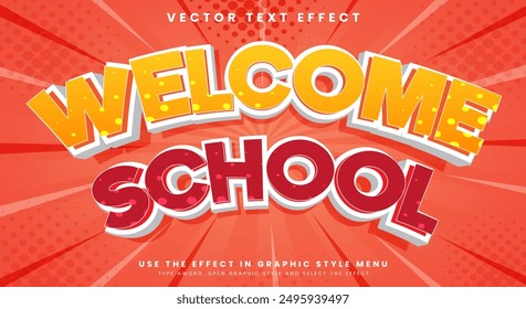 Welcome School editable text effect Template suitable for modern Cartoon template style