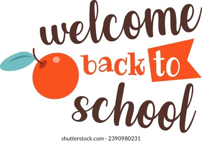 Welcome School Sticker Vector Illustration