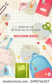 Welcome to school, to study. Banner for university, school, kindergarten. Beginning of school online.