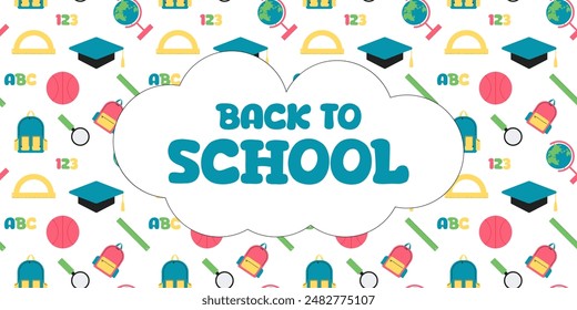Welcome to school, vector background, school banner. Back to school. School sale
