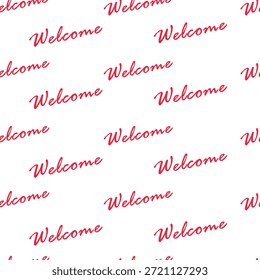 Patrón Inconsútil De La Bienvenida En El Fondo Blanco