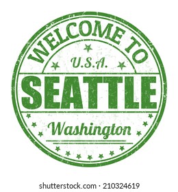 Welcome to Seattle grunge rubber stamp on white background, vector illustration