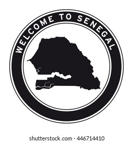 Welcome to Senegal vector logo sticker button