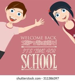 Welcome September, Welcome autumn, fall, School, Back to School, Back to School Designs, Vector Set