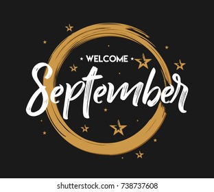 Welcome September - Grunge - Vector for greeting, new month