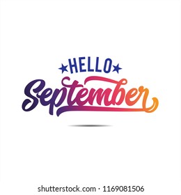 Welcome to September, Hello September, Vector for greeting new month