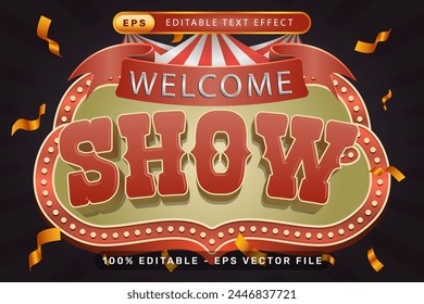 welcome show 3d text effect and editable text effect with tent and border show