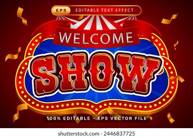 welcome show 3d text effect and editable text effect with tent and border show