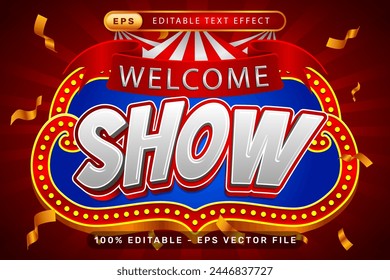 welcome show 3d text effect and editable text effect with tent and border show