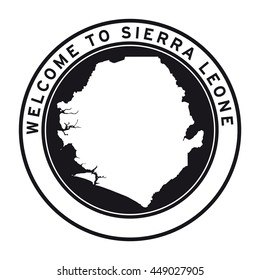 Welcome to Sierra Leone vector logo sticker button