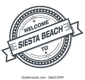 Welcome To Siesta Beach Badge Stamp