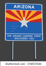 Welcome sign in Arizona, United States