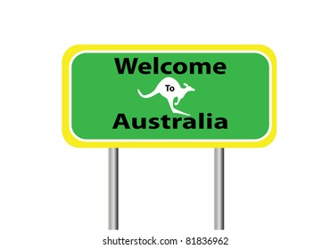 welcome  sign for Australia on white background