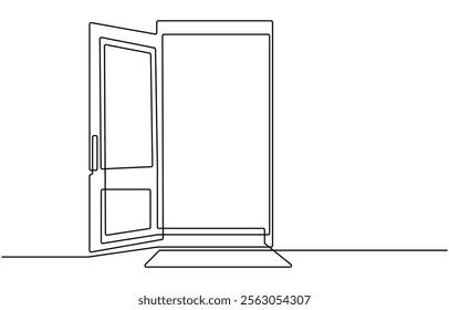 welcome sign continuous line art drawing, Door One Line Art drawing