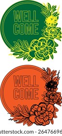 Welcome sign elegant decor circle shape
