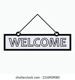 Welcome Sign. Greeting Icon - Vector. 
