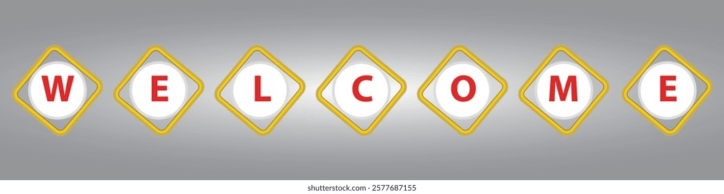 Welcome to sign icon Empty template vector illustration design background