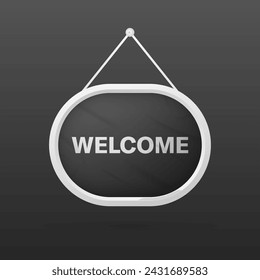 Welcome sign icon. Welcome plate icon. Flat style. Vector icon