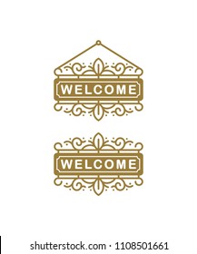 welcome sign icon symbol vector illustration