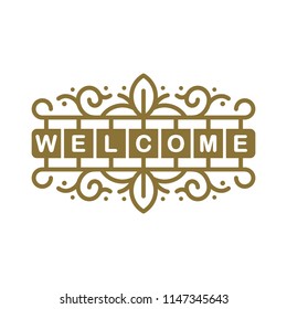 welcome sign icon symbol vector illustration
