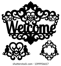 Welcome sign for laser cutting