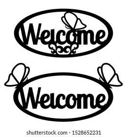 Welcome sign for laser cutting