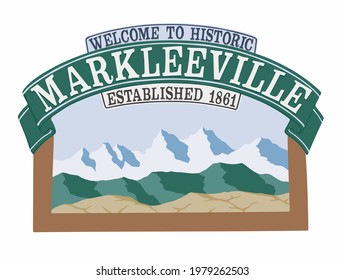 a welcome sign in markleeville, California