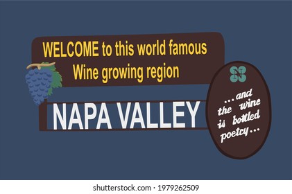 a welcome sign in Napa Valley, California