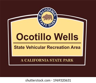 Welcome sign at Ocotillo Wells
