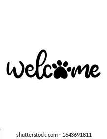 Welcome sign for pet lover in lettering art vector