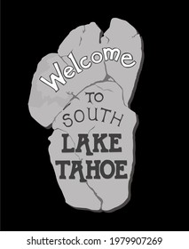 a welcome sign in South Lake Tahoe, California svg