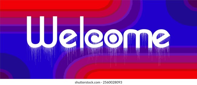 Welcome Sign with Spectrum Colourful Gradient Brush Design, Vector illustration.