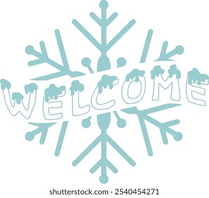 Welcome sign typography design on plain white transparent isolated background for sign, card, shirt, hoodie, sweatshirt, apparel, tag, mug, icon, poster or badge