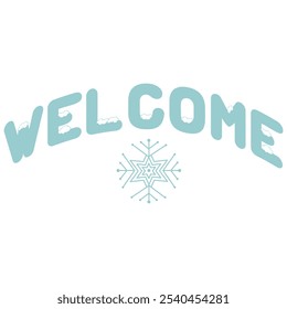 Welcome sign typography design on plain white transparent isolated background for sign, card, shirt, hoodie, sweatshirt, apparel, tag, mug, icon, poster or badge