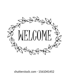 Welcome sign vector files sayings. Home decor. Designs Rustic.  Isolated on transparent background.