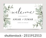 Welcome sign wedding invitation card background template