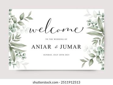 Welcome sign wedding invitation card background template