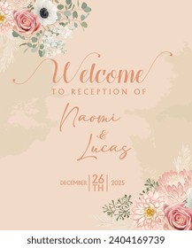 welcome sign wedding template, Wedding invitation, Greetings Template. 