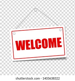 Welcome Signboard Rope On Transparent Background Stock Vector (Royalty ...