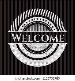 Welcome silver emblem