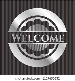 Welcome silver shiny emblem