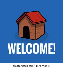 Welcome With Simple House Vector Illustration 