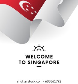 Welcome to Singapore. Singapore flag. Patriotic design. Vector illustration.
