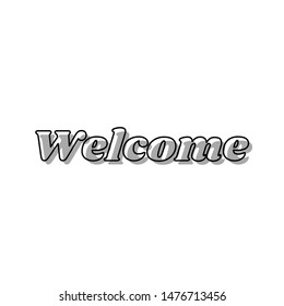 Welcome slogan. Black line icon with gray shifted flat filled icon on white background. Illustration.