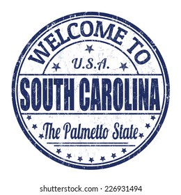 Welcome to South Carolina grunge rubber stamp on white background, vector illustration