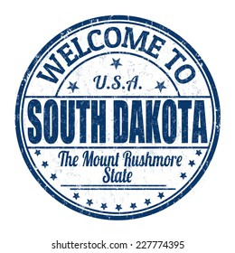 Welcome to South Dakota grunge rubber stamp on white background, vector illustration